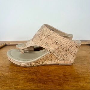 Donald Pliner Myrtle Wedge Slide Sandal Size 7 Cork Tan
